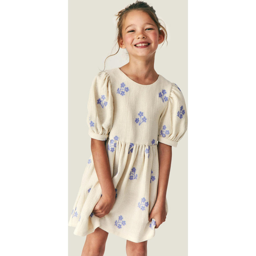 Mipounet SS26 Sandrine, Dress Ecru Blue