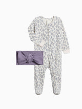 Organic Winter Sleeper and Bow Set