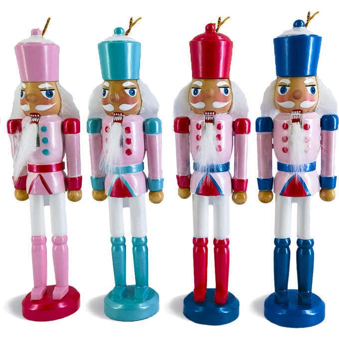 Nutcracker Ornaments Cotton Candy Set of 4
