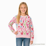 Tween Girls (7-16) Fair Isle Sweater | Candy & Bows - Pink