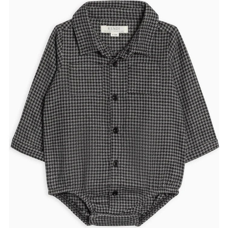Carson Flannel Long Sleeve Collared Button Down Bodysuit