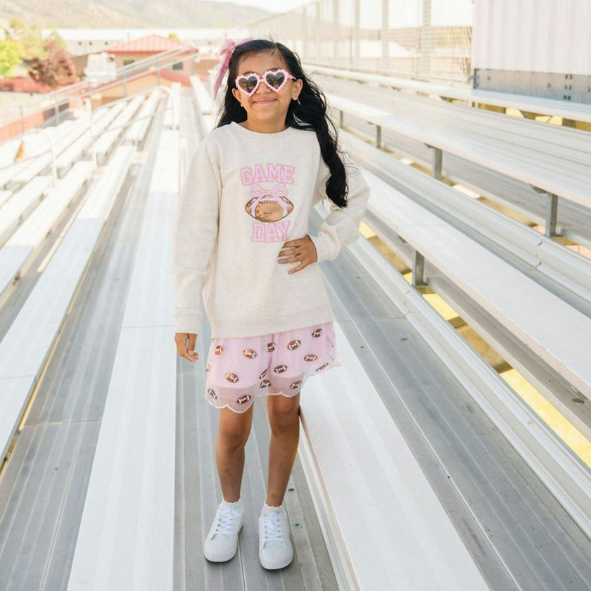 Mini Sequin Footballs Tutu Skirt