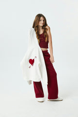 Lea White French Terry Oversized Hoodie - Ace