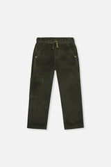 Stretch Corduroy Pants with Cargo Pocket Dark Grey