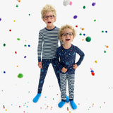 Kids organic PJ top in rainbow of lights