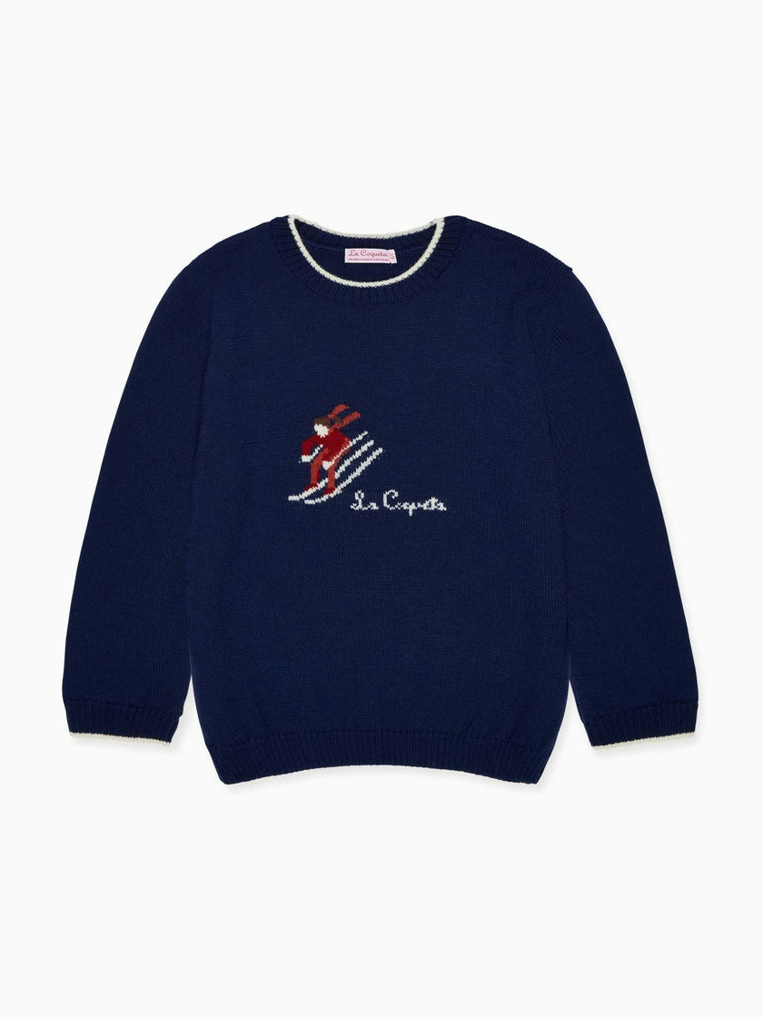 Navy Ski Merino Kids Jumper
