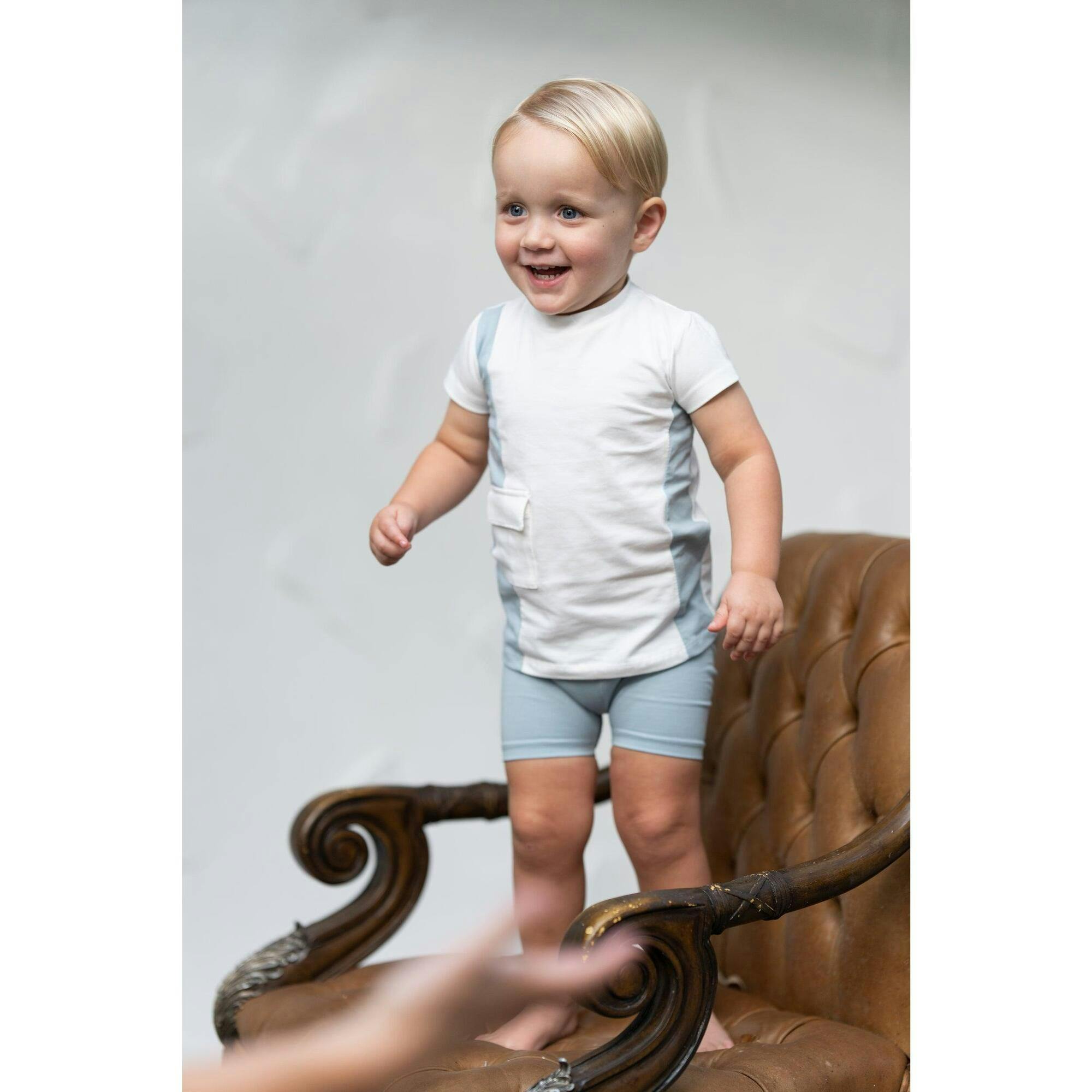 Color-Block Pocket Tee & Short Set