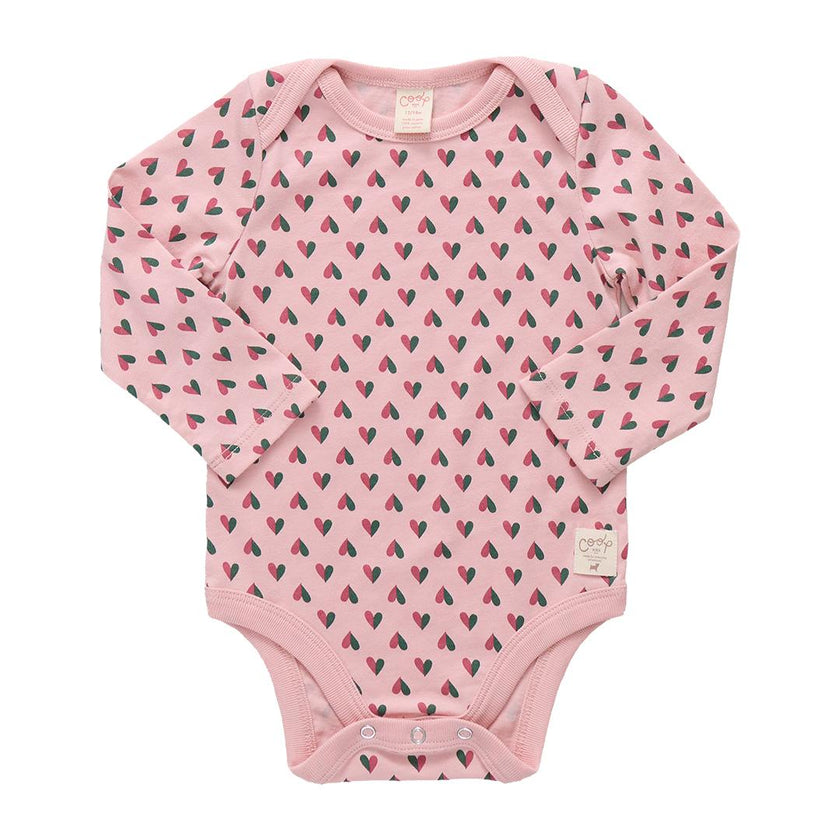 Baby Wonder Bodysuit - Pink Mini Half Hearts