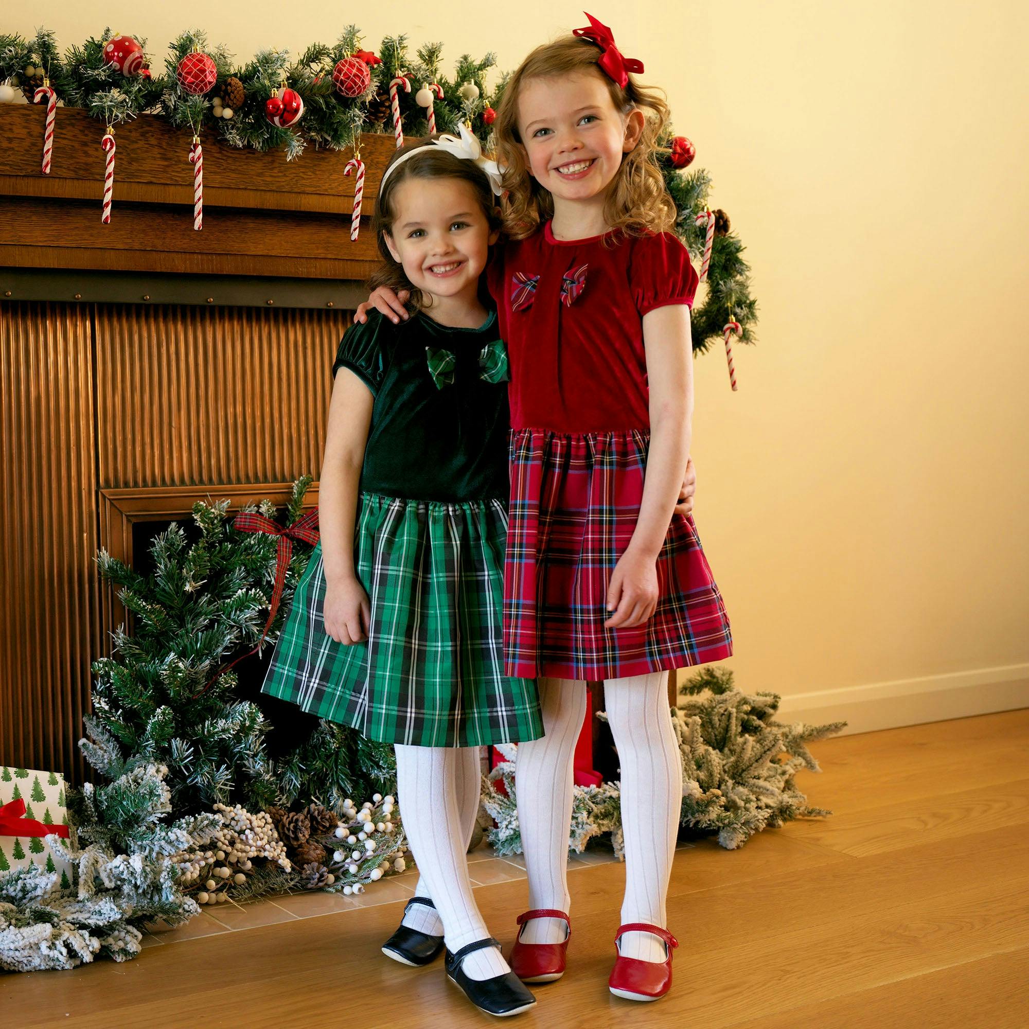 Velvet Check Party Dress
