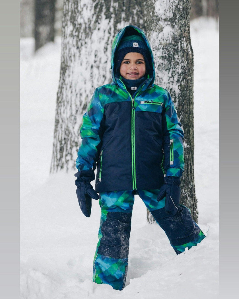 Two Piece Play Snowsuit Blue and Green Checkered Print