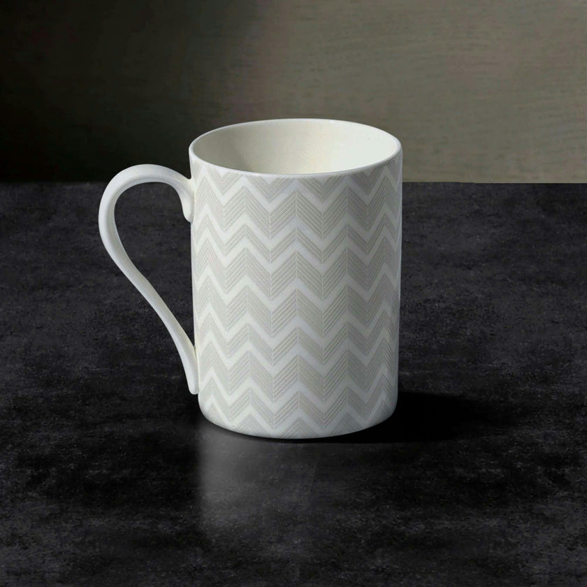 Mug Cup Zig Zag In Luxury Box White Diam. 2.5"