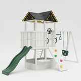Craftsman | Modern Wooden Swing Set with Slide, Climber & Sandbox
