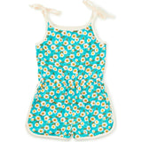 Tie Shoulder Sporty Romper, Green