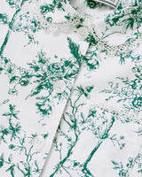 Kid's Twill Grace Pajama Set in Evergreen Timeless Toile
