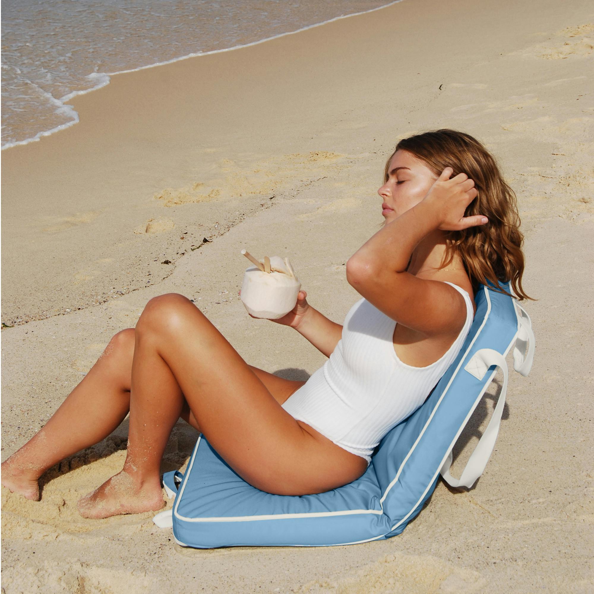 Take Anywhere Folding Chair: La Mer Med Blue