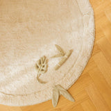 Removable Leaves Round Washable Rug