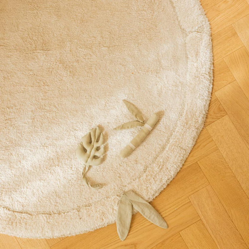 Removable Leaves Round Washable Rug