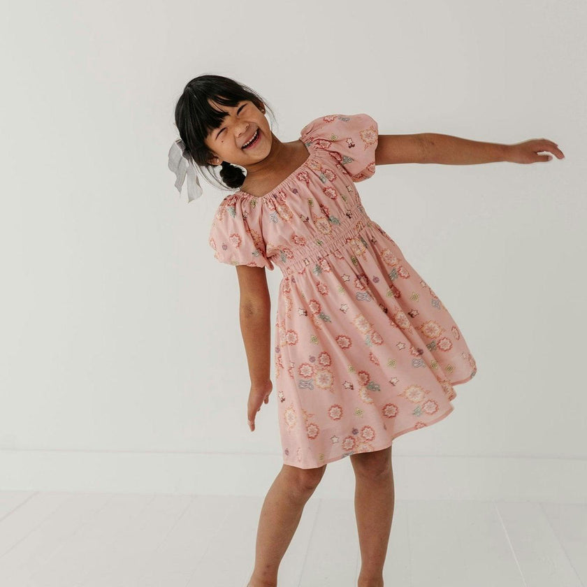 Peasant Bubble Sleeve Dress