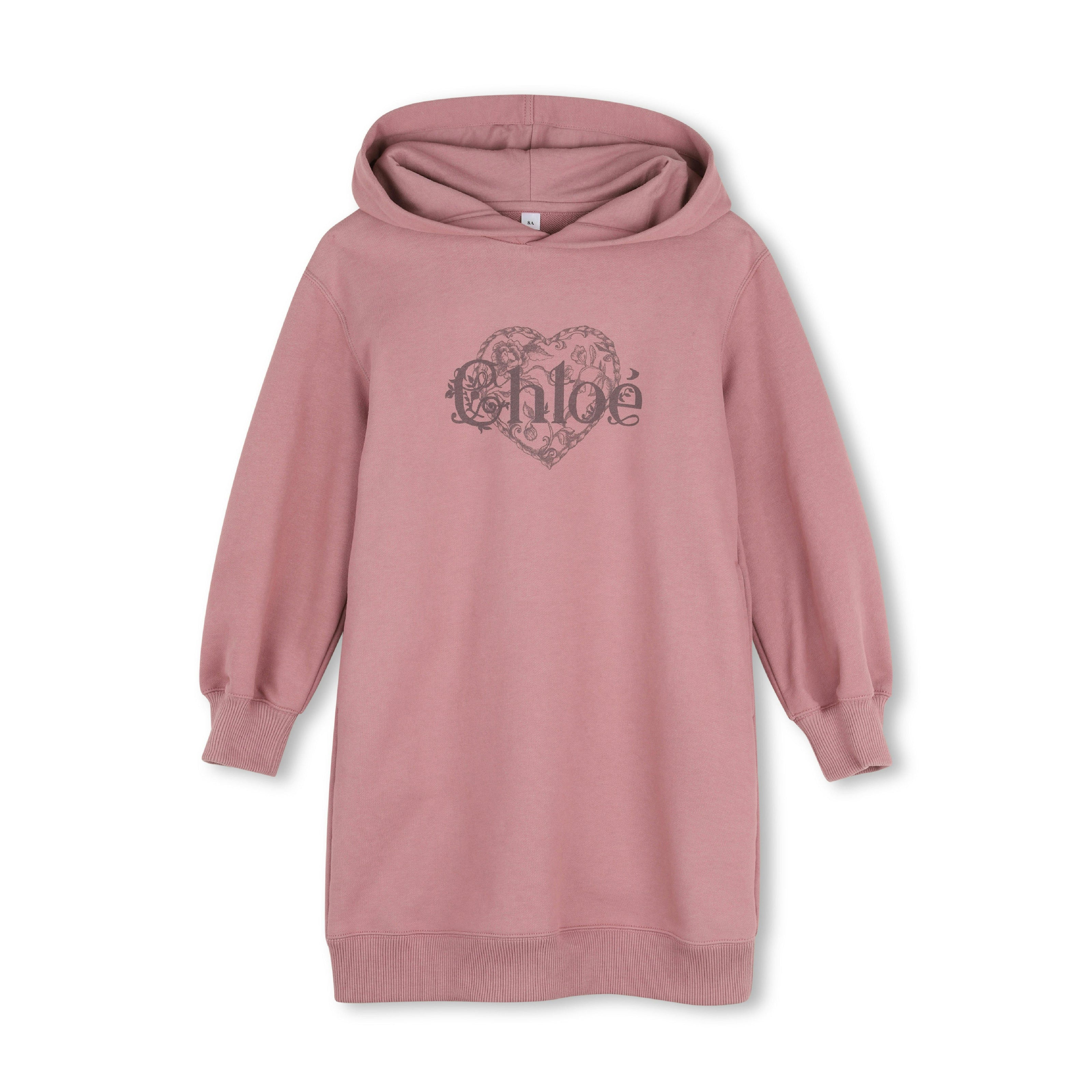 Pink Heart Logo Hoodie Dress