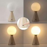 Macie 11.75" Modern Minimalist Globe Rechargeable/Cordless Dimmable Integrated LED Table Lamp with Touch Sensor Set 2