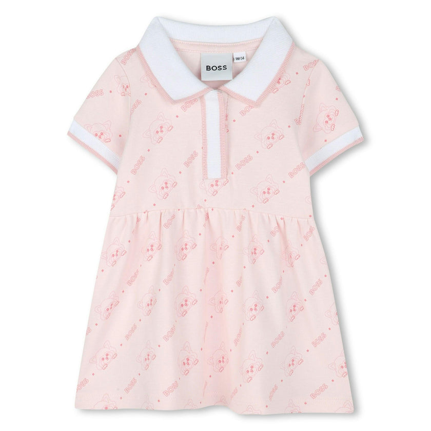 Pale Pink Logo Polo Dress