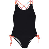 Textured Black Combo Swimsuit, Black