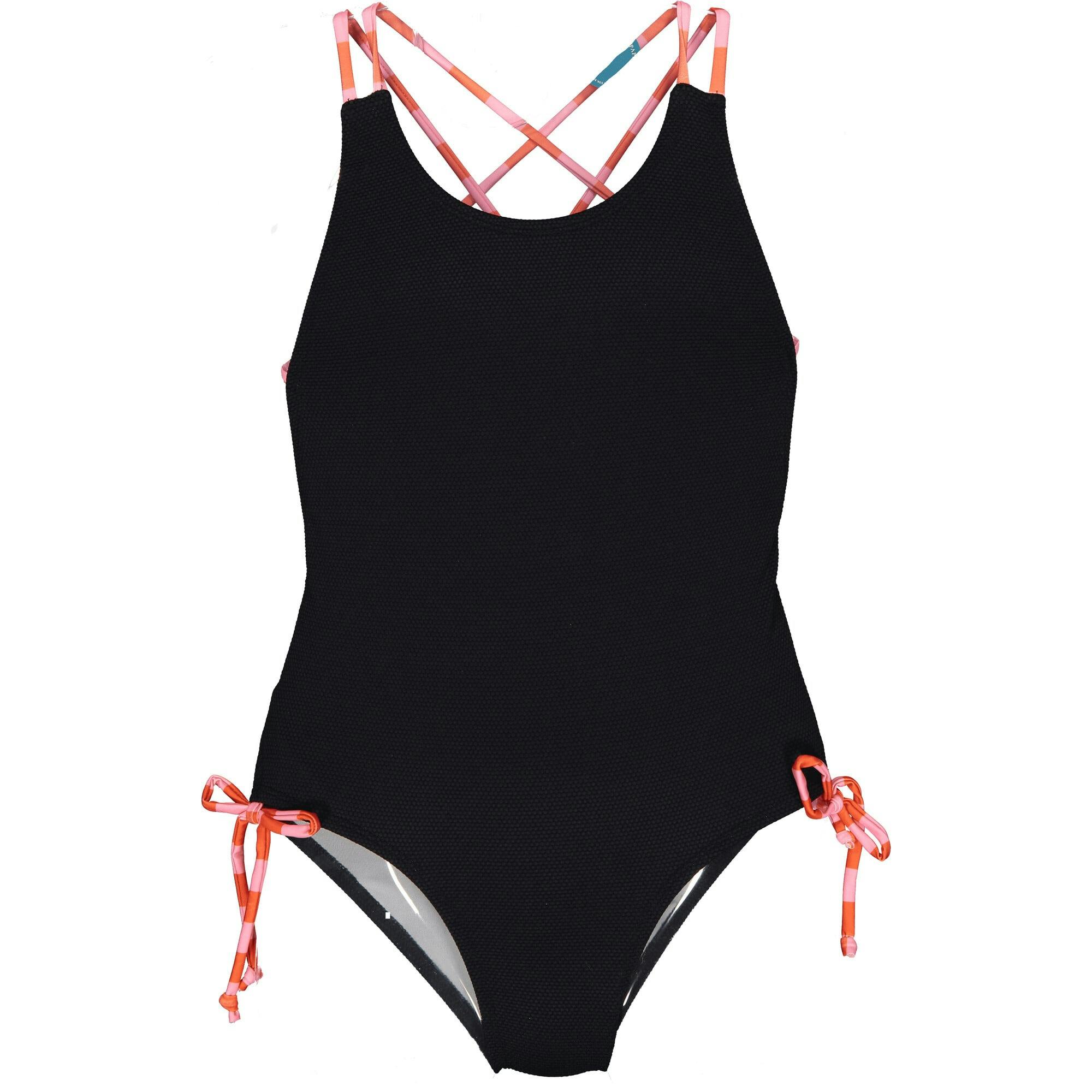 Textured Black Combo Swimsuit, Black