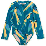 Long Sleeve One-Piece Swimsuit, Blue