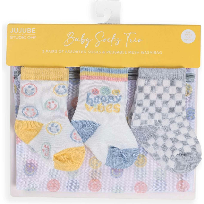 Baby Socks Trios With Zipper Wash Bag