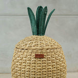 Handcrafted - Pineapple Storage Basket Natural (Medium) - Rattan Wicker