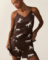 Women's Silk Cami Short Set in Highgrove Equestrian