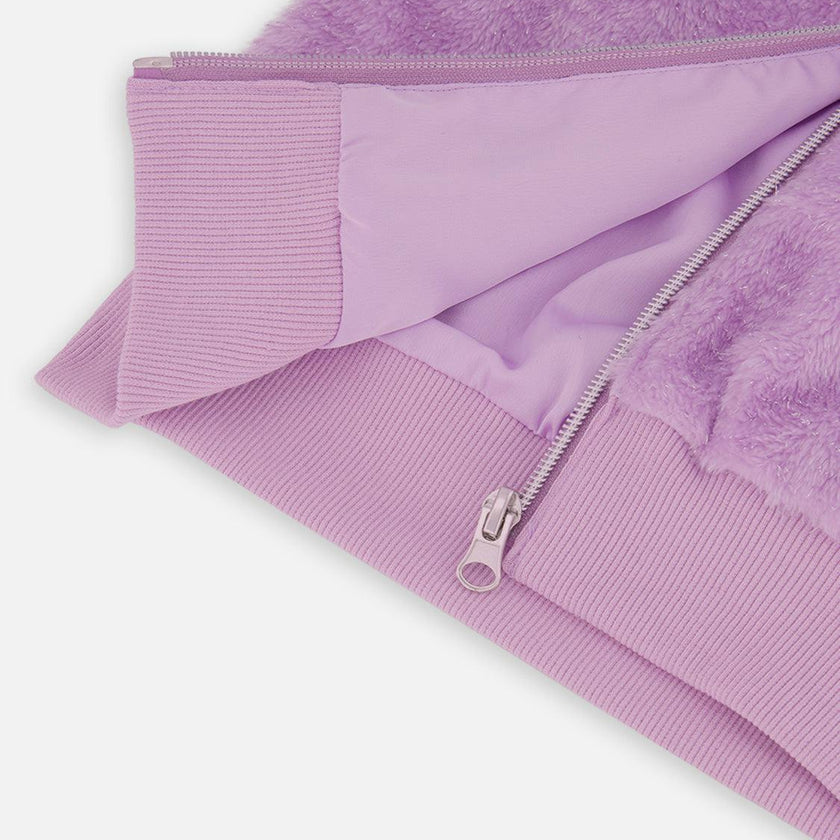 Faux Fur Sleeveless Vest Violet