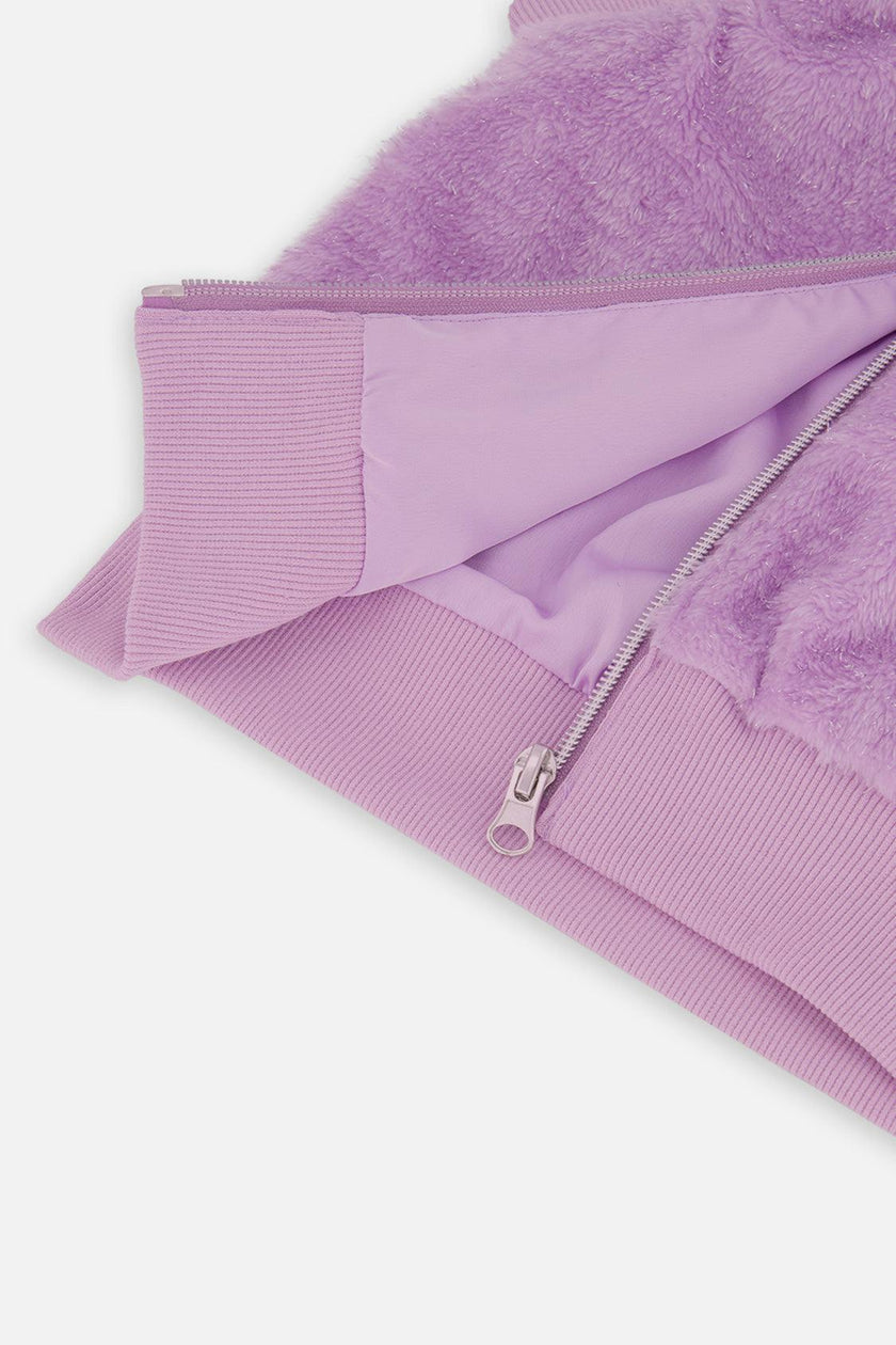 Faux Fur Sleeveless Vest Violet