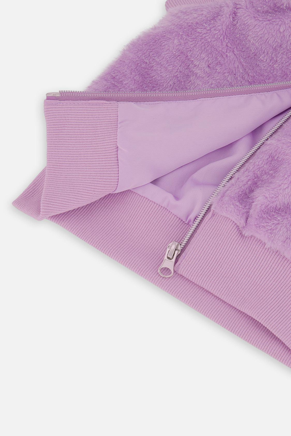 Faux Fur Sleeveless Vest Violet