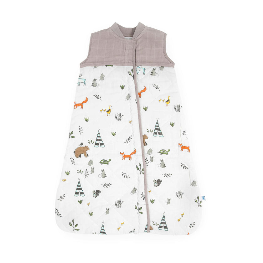 Cotton Muslin Quilted Sleep Bag - Forest Friends