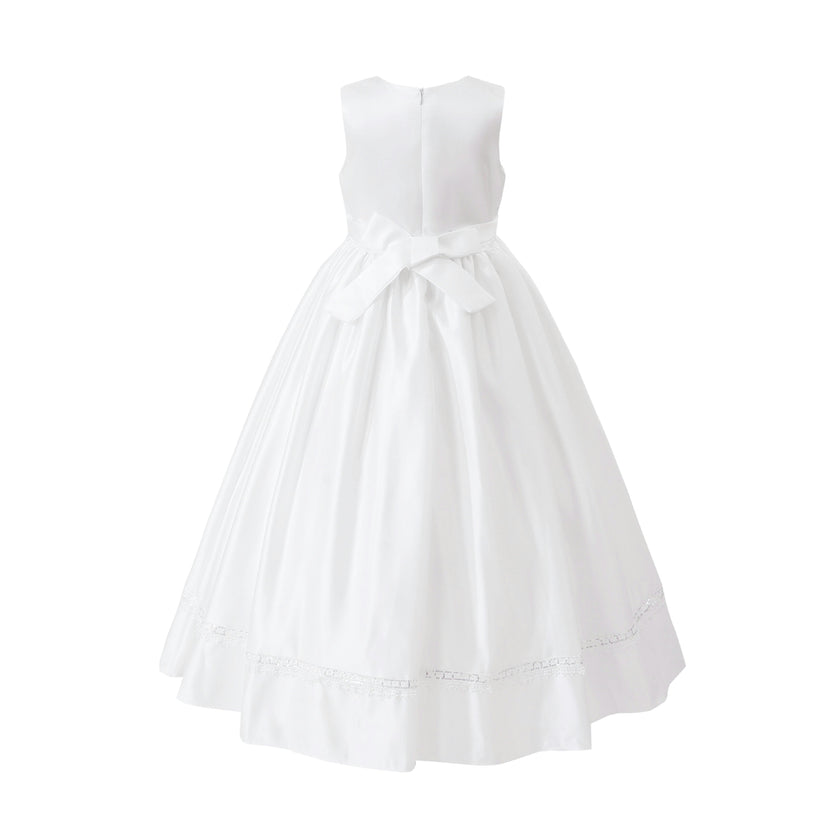 White Sylvarra Sleeveless Formal Dress with Headband