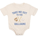 Take Me Out To The Ballgame Short Sleeve Romper - Natural