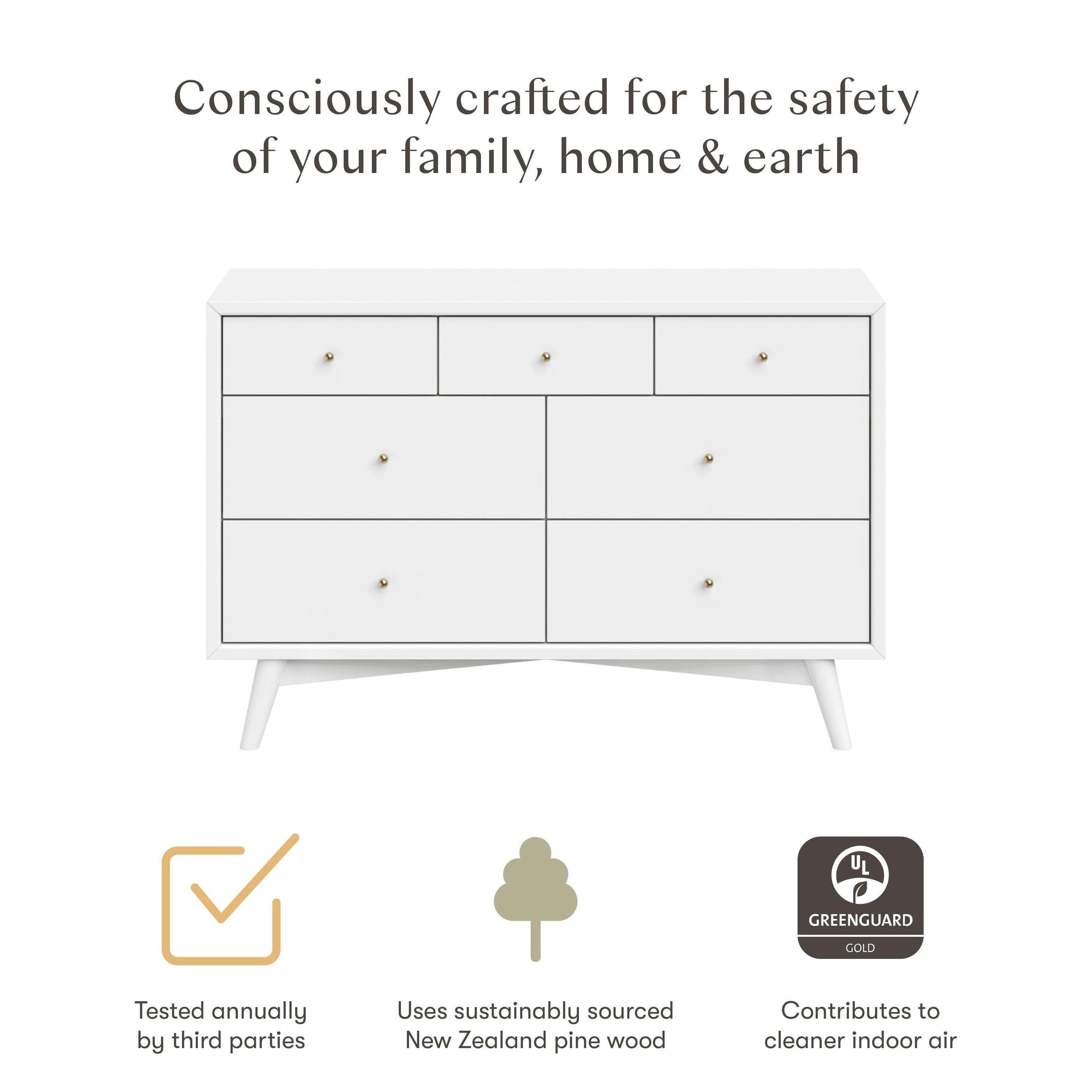 Babyletto Palma 7-Drawer Wide Assembled Dresser (53