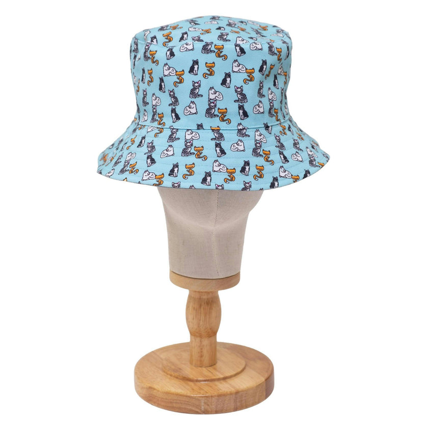 Reversible Bucket Hat – Pals in Print Collection: Sweet Cats