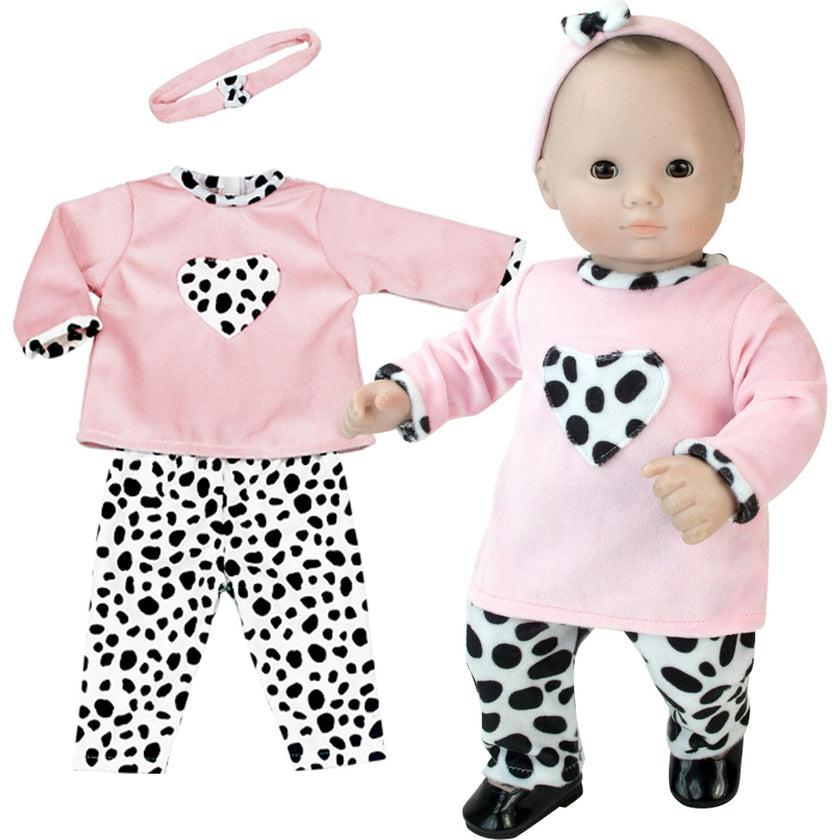 15" Doll Dalmation Print Pants/Shirt