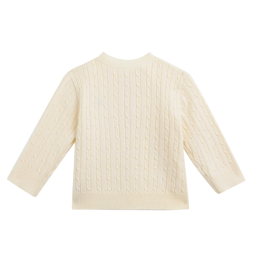 Beige Cable Knit Cardigan