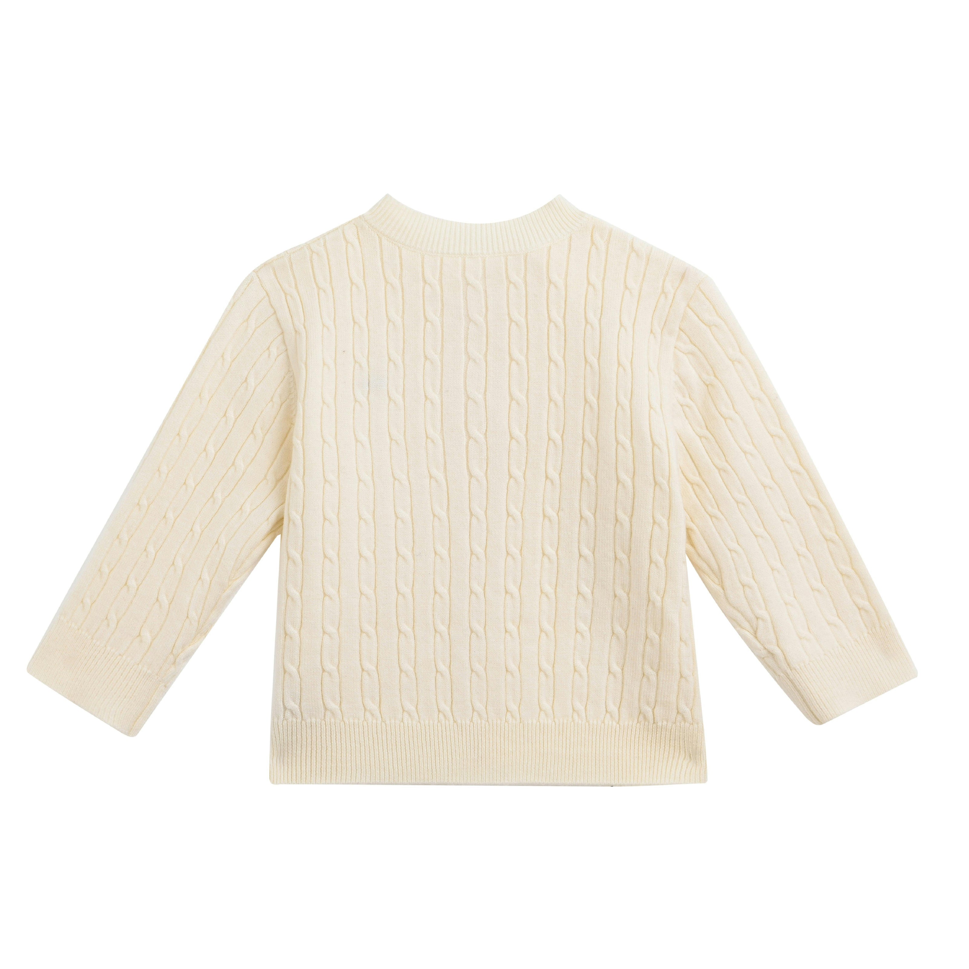 Beige Cable Knit Cardigan