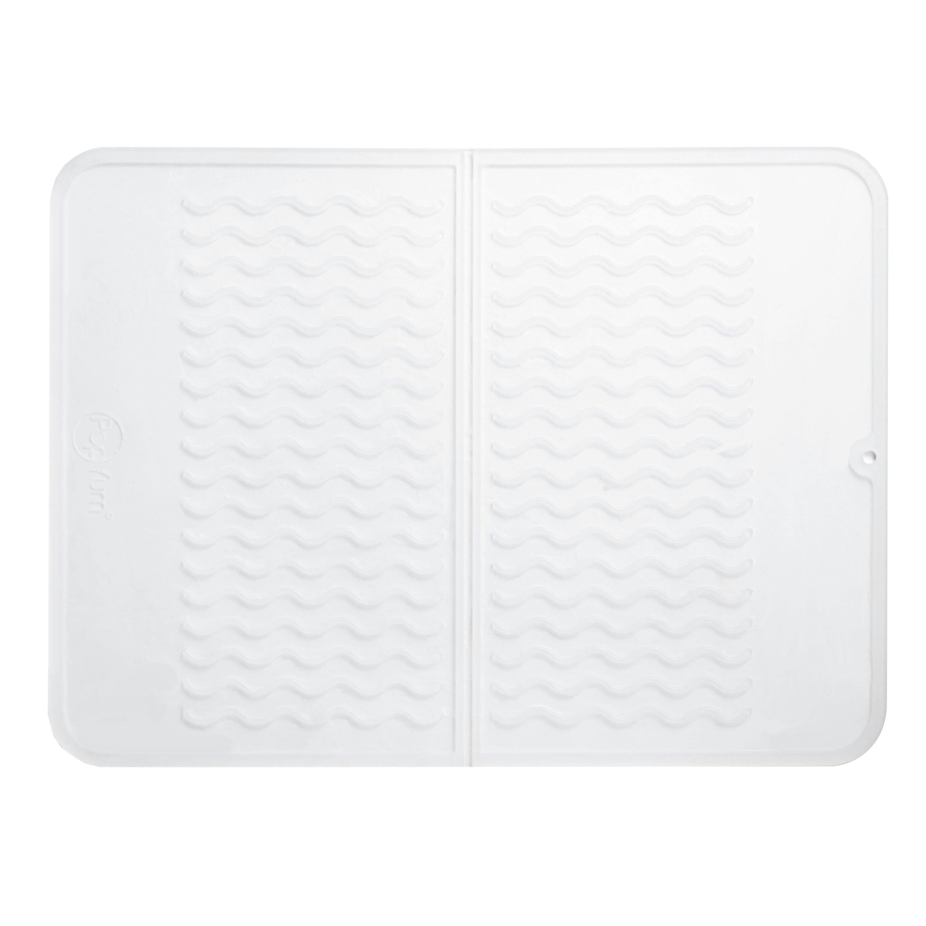 PopYum Silicone Drying Mat (12x16 in, 30x40 cm), Clear-Frosted