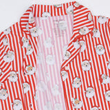 Vintage Santa Stripe - Adult Long Sleeve Coat Style and Pant with Pockets