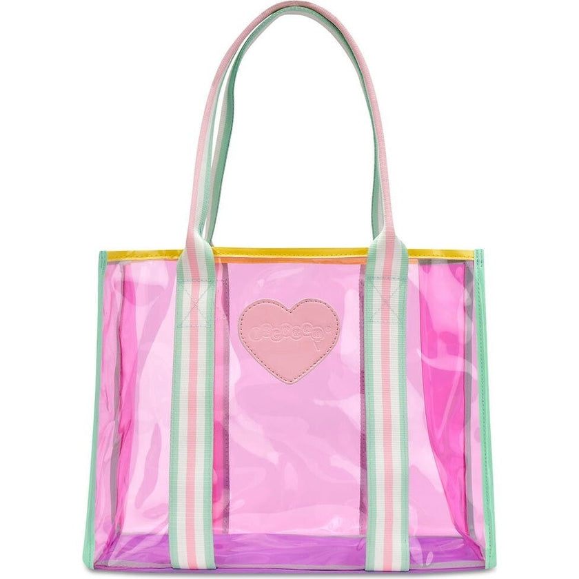 Color Block Clear Tote Bag