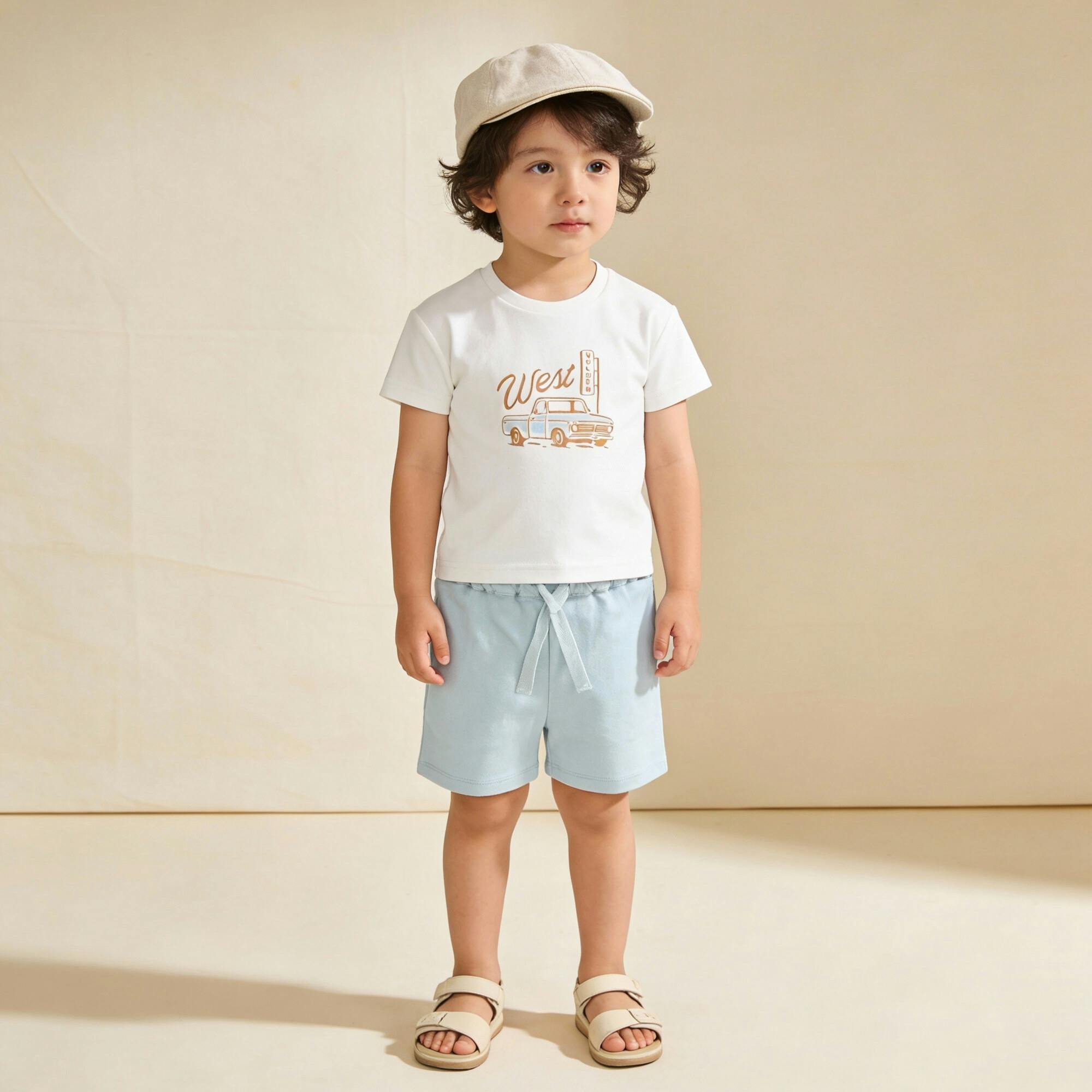 Organic Graphic Tee & Shorts Set - Wild West