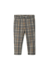 Woven Plaid Adjustable Waist Zip Front Pants