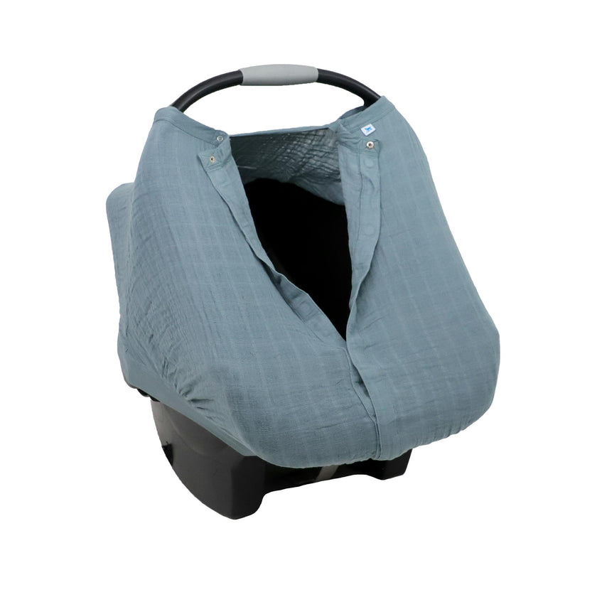Cotton Muslin Car Seat Canopy - Sea