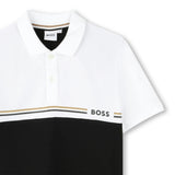 White & Black Logo Polo Shirt