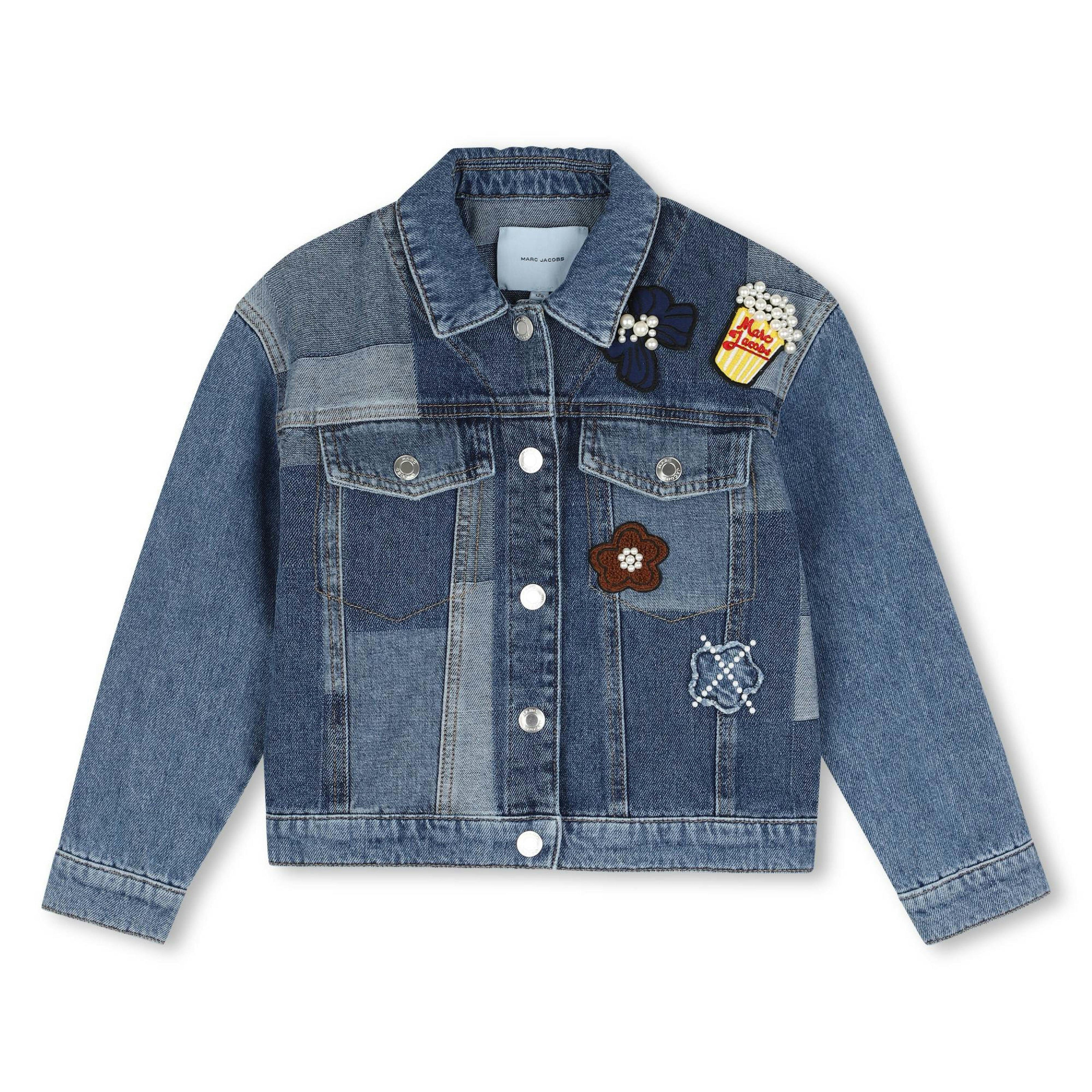 Blue Patchwork Denim Jacket